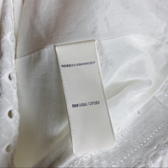 NWT REBECCA MINKOFF Caro Eyelet Ruffle Top White M - Picture 7 of 10